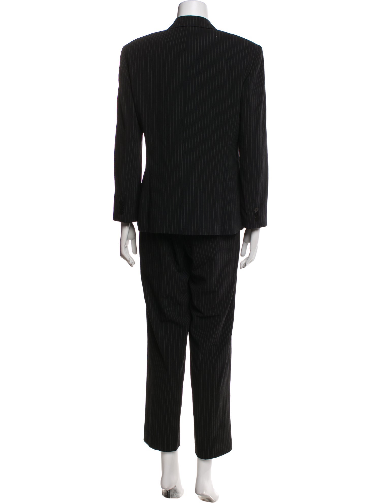 Donna Karan Wool Striped Pant Set